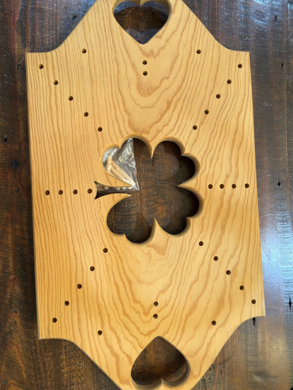 Wooden Cribbage Board - Natural Wood